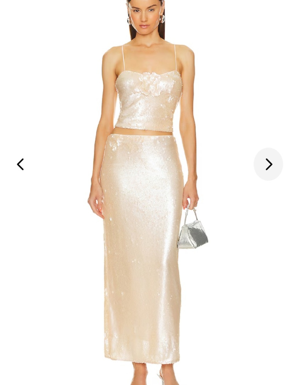 REVOLVE Sequin Maxi Skirt in Champagne
